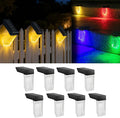 Solar Stair Lights IP65 Solar Step Light for Outdoor Stairs Waterproof for Rain Snow Lights for Patio Garden Porch Deck Front Step (Warm +RGB-8Pack)