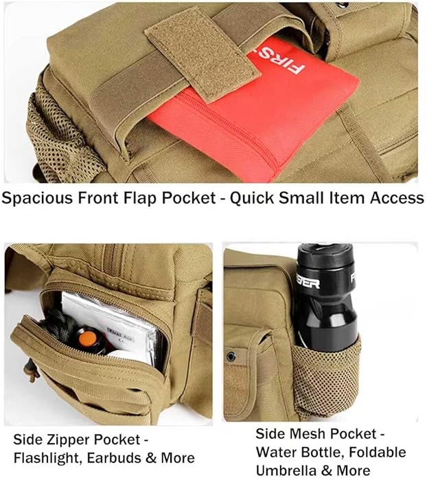 Tactical Messenger Bag - Military Molle Briefcase Crossbody Shoulder Bags Sling Pack for Cycling Hunting Camping