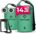 Earth Pak Waterproof Dry Bag - Roll Top Waterproof Backpack Sack (20L Seafoam &amp 30L Seafoam)