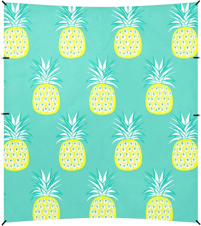 Beach Canopy with Windproof Ropes &amp Sandbags Beach Tent Sun Shade Sun Shelter for Camping Trips Fishing Backyard Fun or Picnics Pineapples