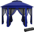 13'x13' Efficient Pop Up Canopy Tent Including 6 Zippered Mesh Screens All-Season Function Sun Protection Guaranteed Durable Build Easy Handling