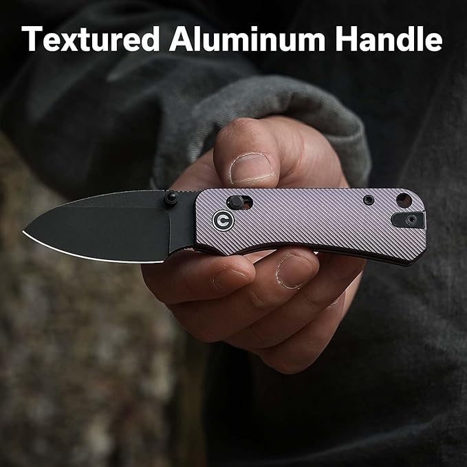 CIVIVI Small Pocket Knife for EDC Baby Banter 2 Crossbar Lock folding Knife with 2.34 Nitro-V Blade Aluminum Handle Titanium Thumb Stud Opener C23074-2
