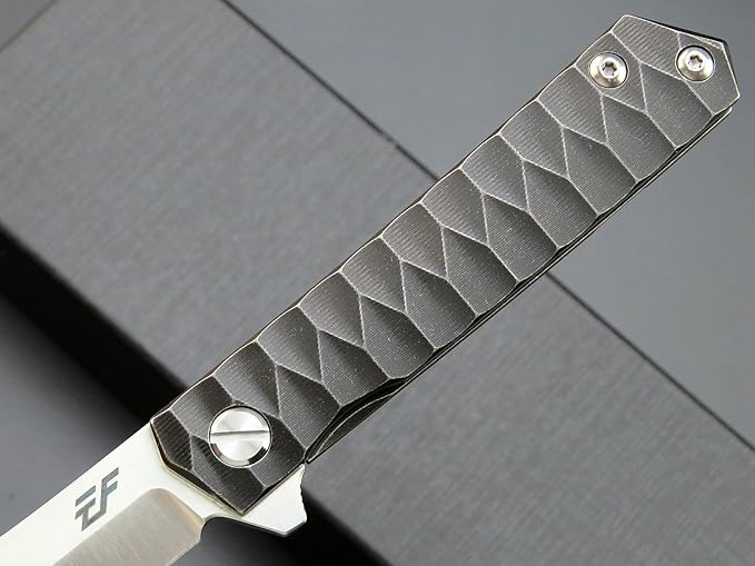 Eafengrow EF97 Pocket Knife Folding Knives D2 Steel Blade Titanium Handle Camping Outdoor Tools Knife EDC Hand Tool (black)