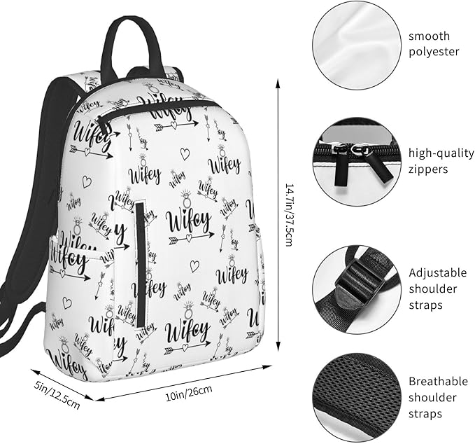 diamond Bride Wifey Gift Backpack Bookbag Outdoor Daypack with Adjustable Shoulder Straps Multipurpose Backpack
