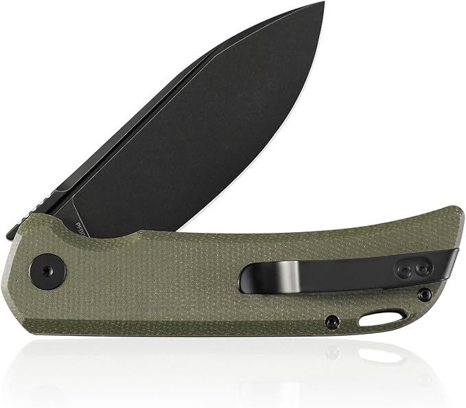 Petrified fish PFB05 Tunny Folding Knife3.86 14C28N Steel Satin Blade G10 Handle Folding knife for EDC Camping Outdoor (White Satin)
