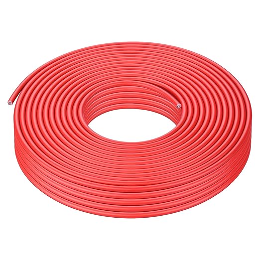 iGreely 100Ft 10 Gauge Tinned Copper PV Wire - Solar Panel Extension Cable UV Resistant for Boat Marine Automotive RV Outdoor - Red