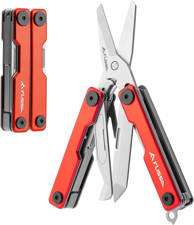 FLISSA Black &amp Red Multitool Scissors