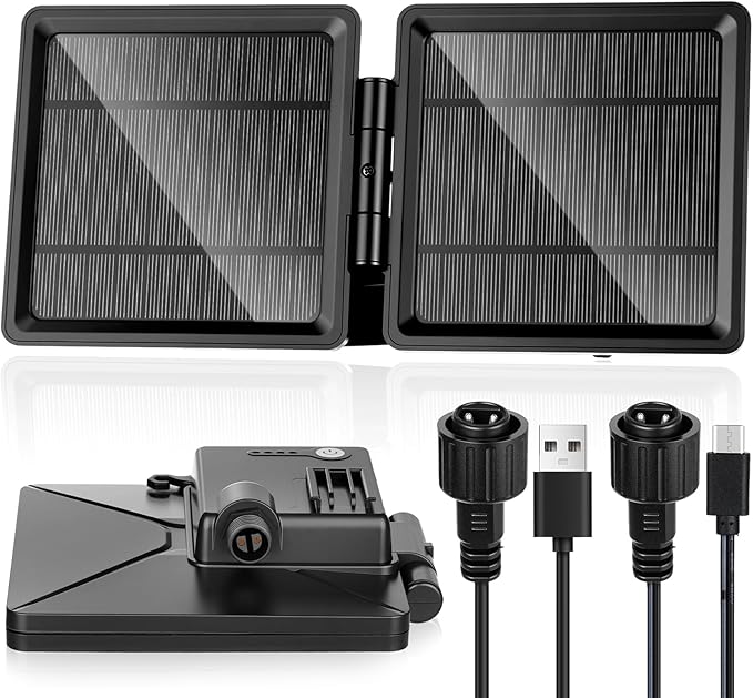 Treela 10w Portable Solar Charging Panel for Christmas Projector Light Compatible with Outdoor Inflatable String Lights Inflatable Decor Light Ip65 Waterproof for Outdoor Indoor Yard Patio Garden