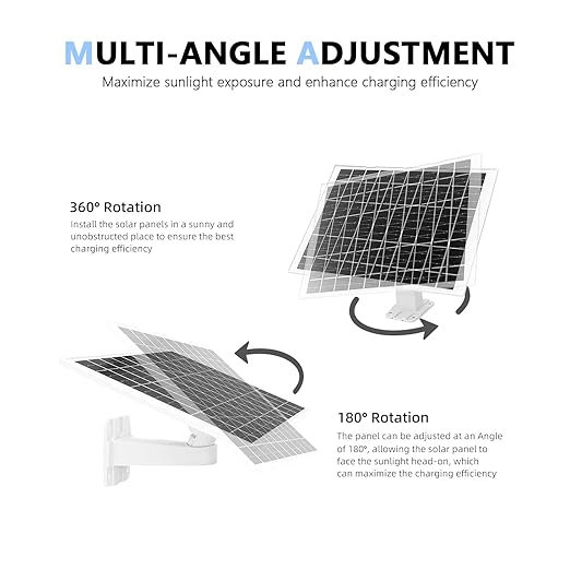 3 Pack Solar Panel Charger Compatible with Ring Solar Panel (2nd Generation) 8W Ring Outdoor Camera PlusOutdoor Cam (Stick Up Cam) Stick Up Cam Pro Spotlight Cam Plus Spotlight Cam Pro 10FT Cable