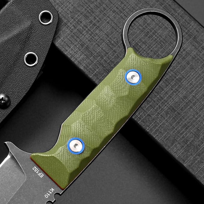 Eafengrow EF152 Fixed Blade Knife K110 Steel Blade G10 Handle Full Tang EDC Tool Knife for Outdoor Working Camping Hiking
