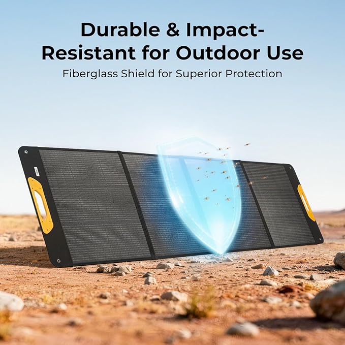 BougeRV 200W Portable Solar Panel Fiberglass Solar Charger Up to 25% Conversion Hight Efficiency N-Type Foldable Solar Panel IP65 Water Resistant for Camping RV Van Boat Hiking &amp Off-Grid