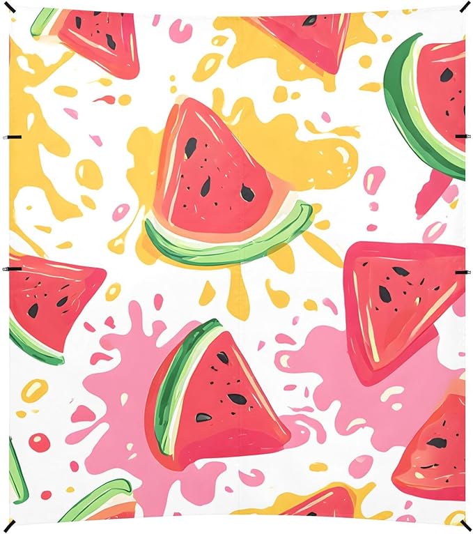 ALAZA Watercolor Watermelon Pattern Beach Tent Sun Shelter Portable Canopy Sunshade for Outdoor Camping Picnics Backyard Fun 10x9 ft