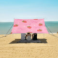ALAZA Straberry Bow Pink Beach Tent Sun Shelter Portable Canopy Sunshade for Outdoor Camping Picnics Backyard Fun 10x9 ft