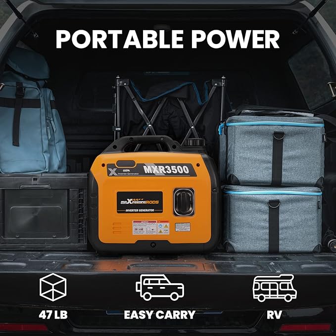 maXpeedingrods 3400 Watt Portable Inverter Generator Gas Powerd Compact and Lightweight RV Ready Generator for Outdoor Camping Home Backup