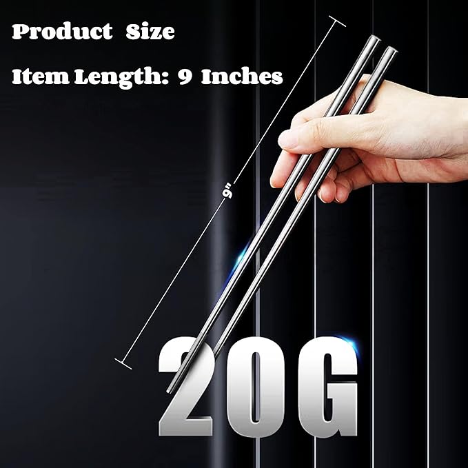 Titanium Chopsticks Reusable 3 Pairs Chopsticks Dishwasher Safe Non-Slip Titanium Chopsticks Present SetTravelCamping And Hiking （Silver）