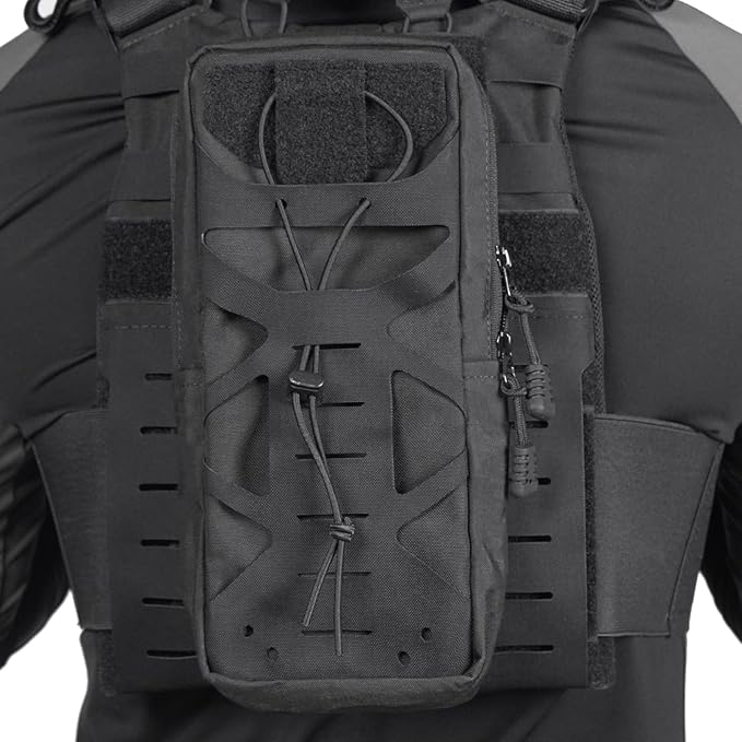 Tactical Hydration Pouch Without Inner Bladder Laser Cut MOLLE Hydration Pouch for Vest Backpack Hunting Climbing
