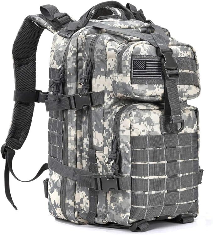 REEBOW GEAR Military Tactical Backpack for Men Large 34L Army 3 Day Assault Pack Molle Bag Backpacks (34L Camouflage ACU)