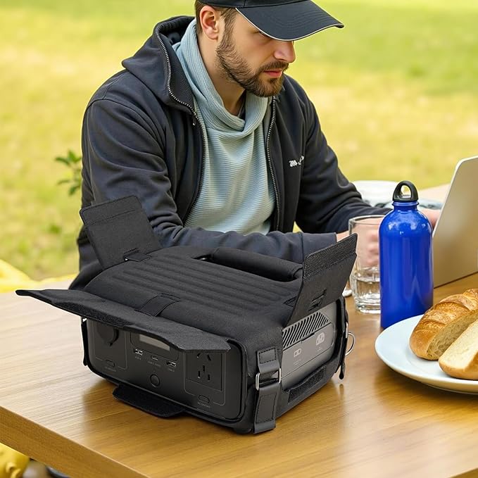 Xxerciz Carry Cover Compatible with ECOFLOW Portable Power Station RIVER 3 Waterproof Dustproof Storage Case with EVA Shell Anti-Slip Bottom and Adjustable Strap for Outdoor Indoor Use