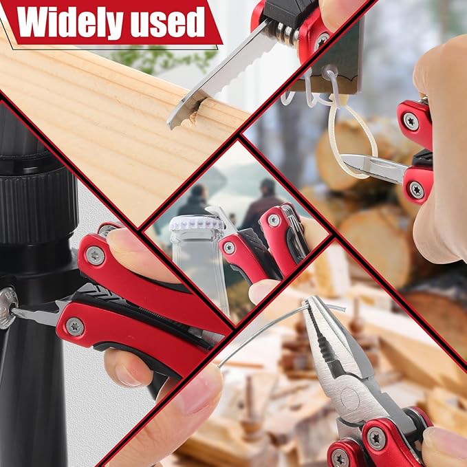 10 Pack Mini Multi Tool Bulk Birthday Gifts for Men Him Dad Boyfriend Stocking Stuffers Small Multitool Fishing Pocket Knife for Men Camping Survival Computer Bike Gadgets 5 Colors