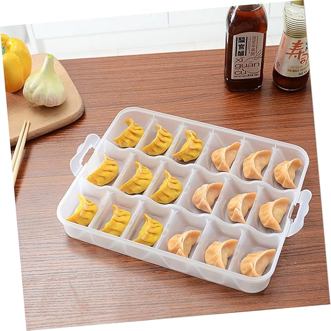 Ciieeo Portable Dumpling Storage Large 18-Compartment Freezer Organizer Stackable Container for Fridge Plastic for Meal Prep and Freezing Dumplings
