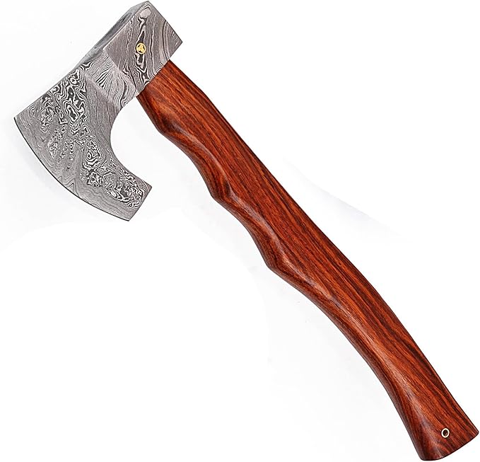 Armory Replicas Descendant of The Gods Damascus Steel Functional Bearded Outdoor Axe