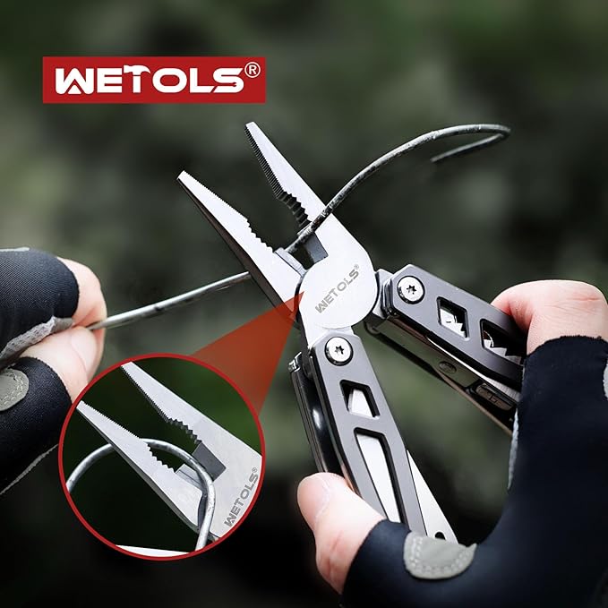Father‘s Day Gifts for Men Dad Him WETOLS 21-in-1 Multitools with Pocket Knife Stainless Steel Self-locking Pliers with 8 Screwdriver Bits Multi Tool Survival Gear EDC Knife with Pouch for Outdoor