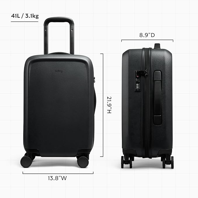Bellroy Transit Carry-On (41L carry-on luggage with hard shell and removable packing cells) - Black