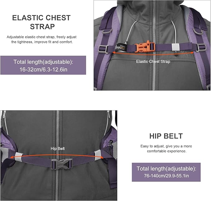 MOUNTAINTOP 40L Hiking BackpackLightweight Travel Backpack for Men Women Outdoor Backpacking Camping