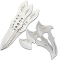 Hibben Throwing Axe and Knife Set | One-Piece 3Cr13 Stainless Steel Construction | Tough Nylon Belt Sheath | Includes Six Throwers | Curved-Grip Design | Accurate Throwers to Hone Your Skills