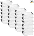 Superio Clear Storage Boxes with Lids 1.27 Quart Plastic Container Bins for Organizing Stackable Crates BPA Free Non Toxic Odor Free Organizers for Home Office and Dorm 24 Pack