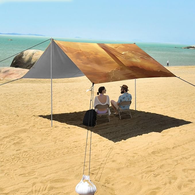 ALAZA Easter Cross Beach Tent Sun Shelter UPF50+ Protection Beach Shade Canopy w/ 4 Sandbags for Outdoor Camping Fishing Backyard Fun Picnic 10x9 ft