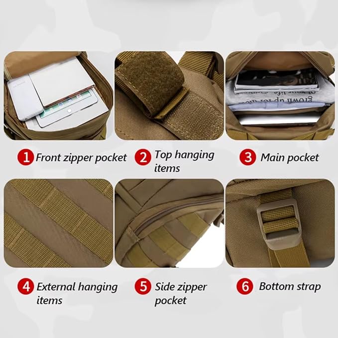 Large Capacity Climbing Backpack Camouflage Tactical Bag Outdoor Sport Hiking Travel Camping Bag Trip Camping Backpack(Black)