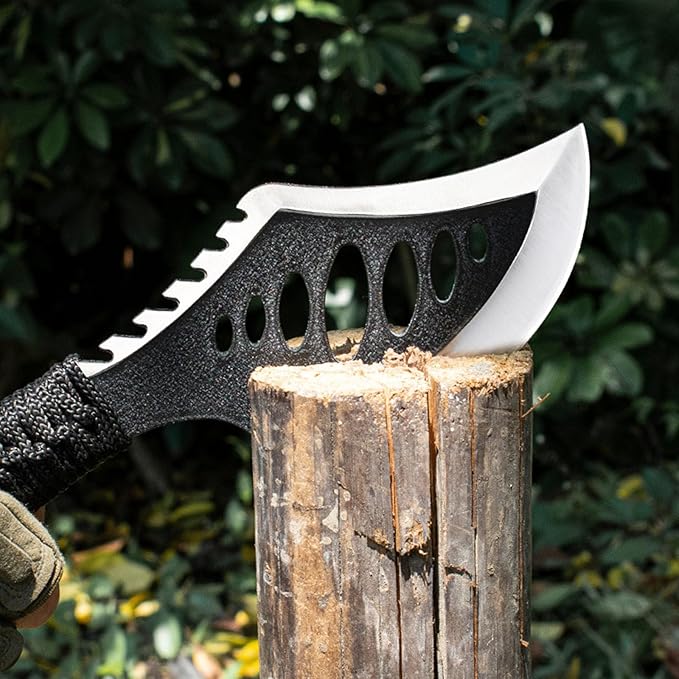 Lightweight Tactical Hatchets Small Camping Backpacking Axe with Nylon Fiber Handle for Bushcraft Outdoor Survival Hiking with Tactical Holes and Detachable Parachute Cord-5 Pack