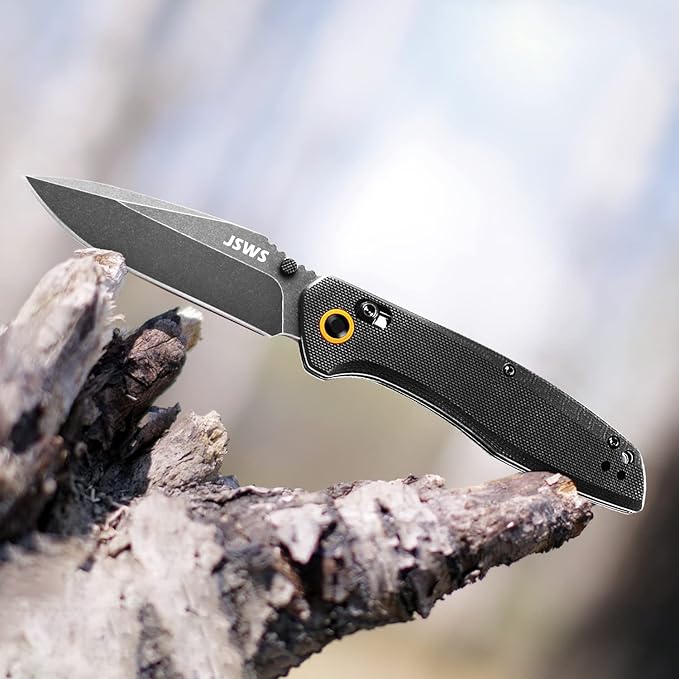 Tactical Knife Pocket Folding Knife Survival Knife Axis Lock Knife 3.39'' 440C Stainless Steel Blade G10 Handle Perfect for Camping Survival Christmas Gifts for Men &amp Women