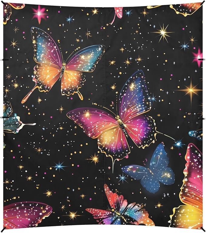 ALAZA Butterfly Colorful Pattern Beach Tent Sun Shelter Portable Canopy Sunshade for Outdoor Camping Picnics Backyard Fun 10x9 ft