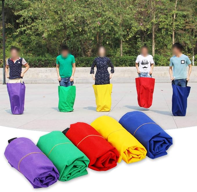 4 Pcs Oxford Cloth Sack Race Bags Outdoor Colorful Practical Sack Race Pouch Bags with Handle for Game Storage