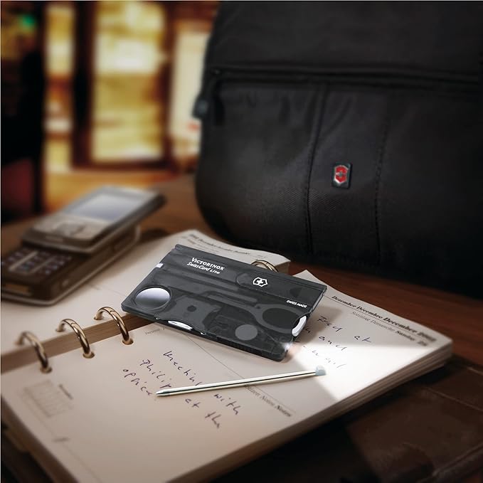 Victorinox Swiss Pocket Knife Swiss Card Lite 13 Functions Multi Tool with Blade Screwdriver 5 mm Scissors Black