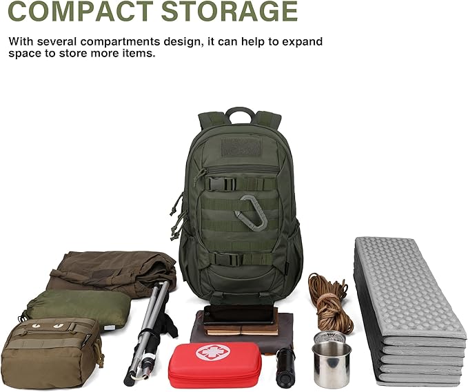 Mardingtop Tactical Molle Backpack for Men- 18L/28L EDC Hiking &amp Motorcycle Backpack