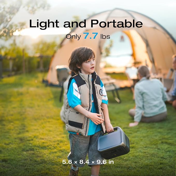 EF ECOFLOW RIVER 2 Portable Power Station 256Wh LiFePO4 Battery 1-Hour Fast Charge Up to 600W AC Outlets Solar Generator for Camping/Outdoor/Home Backup Includes Solar Charging Cable