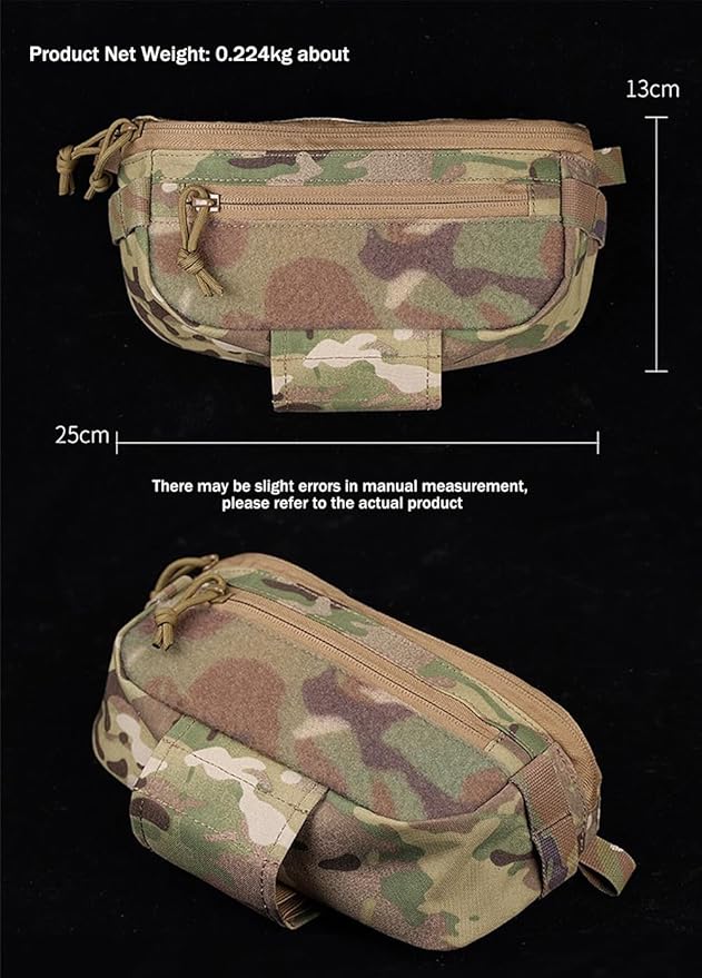 Dual Purpose Airsoft Drop Pouch Tactical Plate Hanger Fanny Bag Abdominal Dangler Hunting Vest(BK)