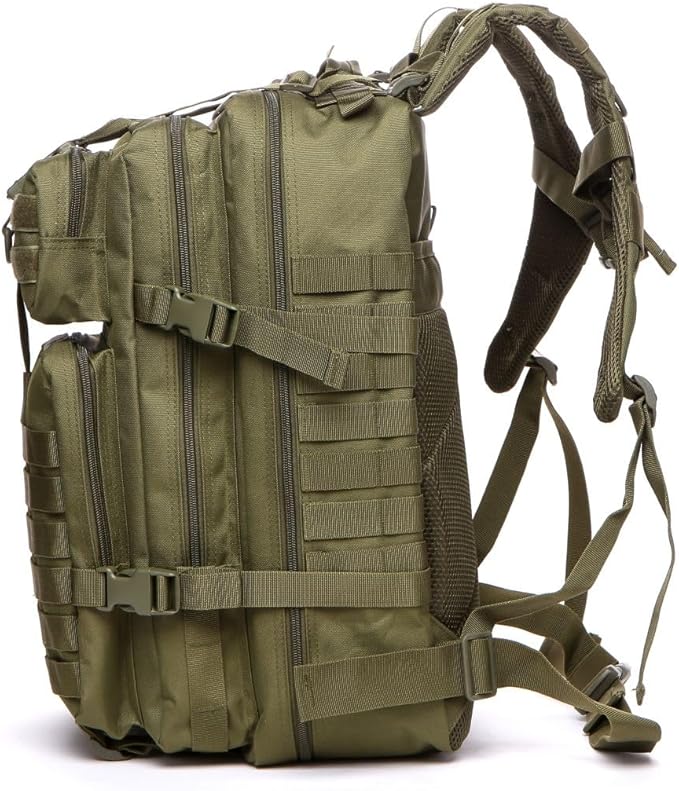 45L Sturdy Nylon Waterproof Fishing Hunting Backpack Outdoor Military Rucksacks Tactical Sports Camping Hiking (Green)