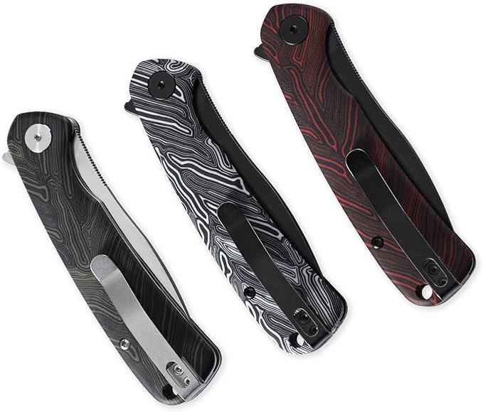 Petrified fish PFE14 Rogue Folding Knife3.43 154CM Steel Satin Blade G10 Handle Pocket knife for Camping Outdoor EDC (Green Satin)