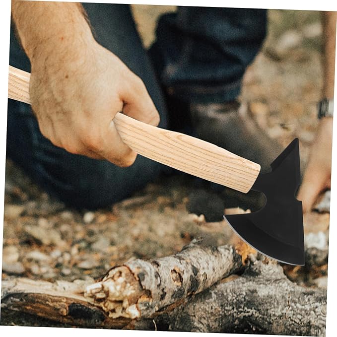 2pcs Ax Wooden Handle Utility Hatchet Pliers Sharpeners Utensils Double Bit Axe Automatic Whetstone Tool Splitting Axe Handles Camping Handle Replacement Drill Axes Lawnmower