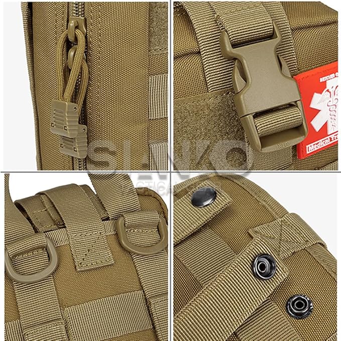 Tactical Molle Medical First Aid PouchEMT IFAK EDC Tools Phone Holder Case BagOutdoor Airsoft Hunting Vest &amp Belts Accessory Pack (Multicam)