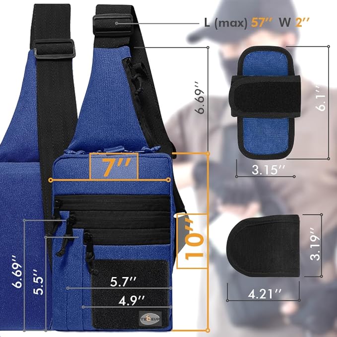 TECEUM Tactical Compact Sling Bag – CCW for Everyday – 10+ Styles – Shoulder EDC Crossbody Bag for Concealed Carry of Handgun