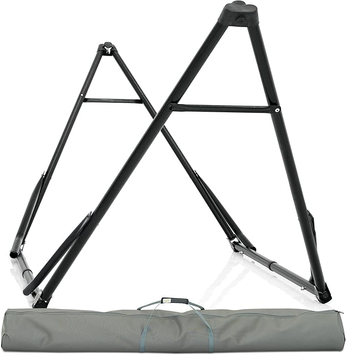 Tranquillo Unity Adjustable Hammock Stand Collapsible Camping Hammock and Stand 800 lbs Capacity Steel Double Hammock Stand for 2 Persons Steel Frame - Black