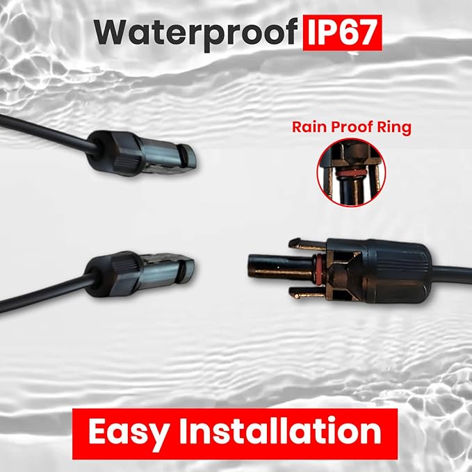 10 Piece PV Y Branch Solar Panel Connector Kit | Compatible with 10 AWG Solar Cable 30 Amp 1000V DC IP67 Waterproof | PV Spanner Tools Included