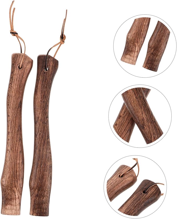 BESPORTBLE 2pcs Ergonomic Wooden Axe Handle Replacement - Grip for Camp Hatchet for Firewood Chopping and Repair Accessory
