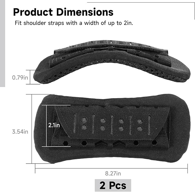 Bosreroy 2 Shoulder Strap Cushions Soft Mesh Pads For Backpacks Vests And Messenger Bags Lightweight Design For Men