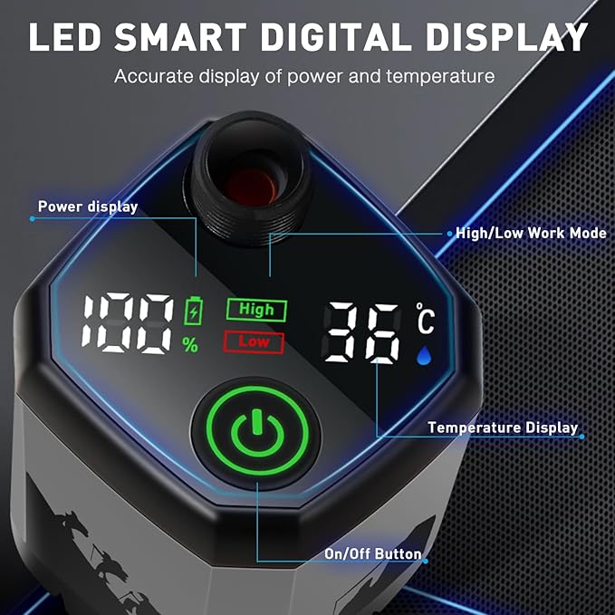 MIAOKE Upgrade Portable Camping Shower 7800mAh Outdoor Electric Shower Rechargeable Pump with Intelligent Digital Display Temperature Display Shower Head for Camping Hiking Traveling